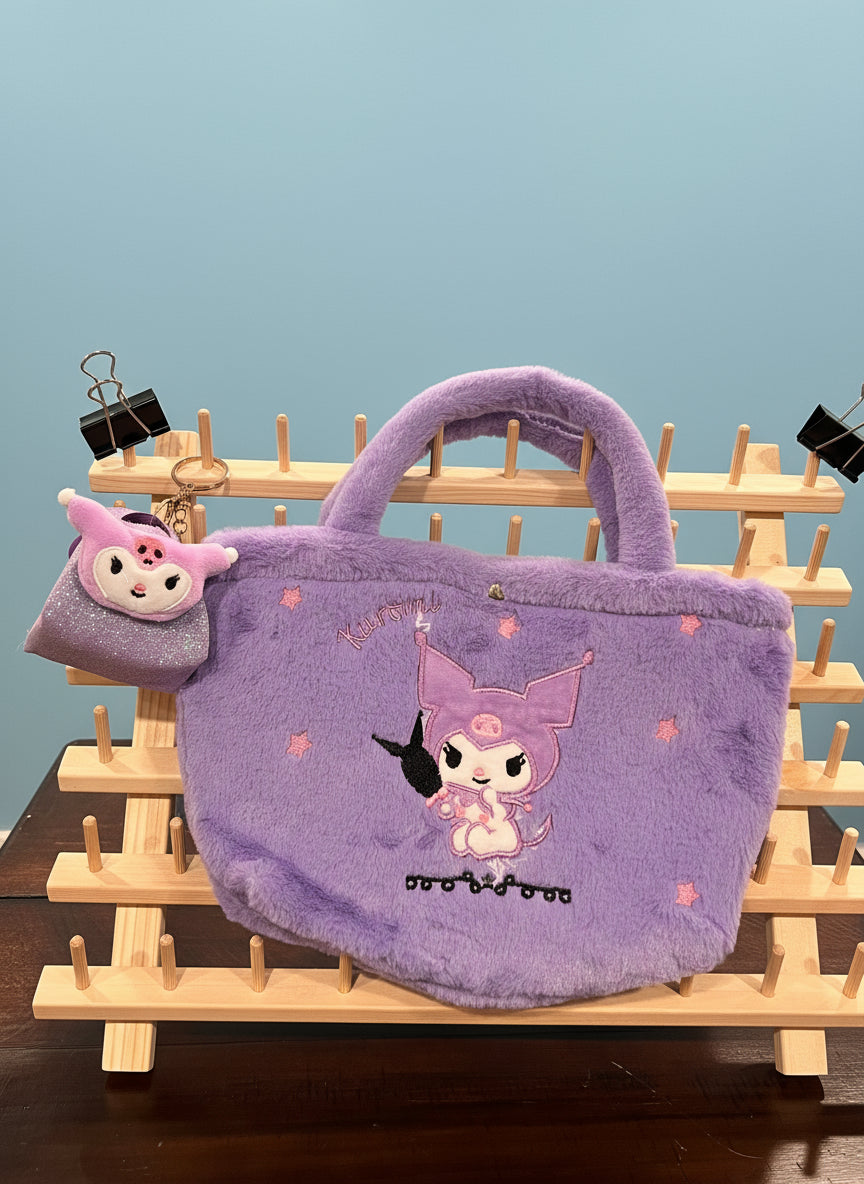 Kuromi Tote and Keychain Combo