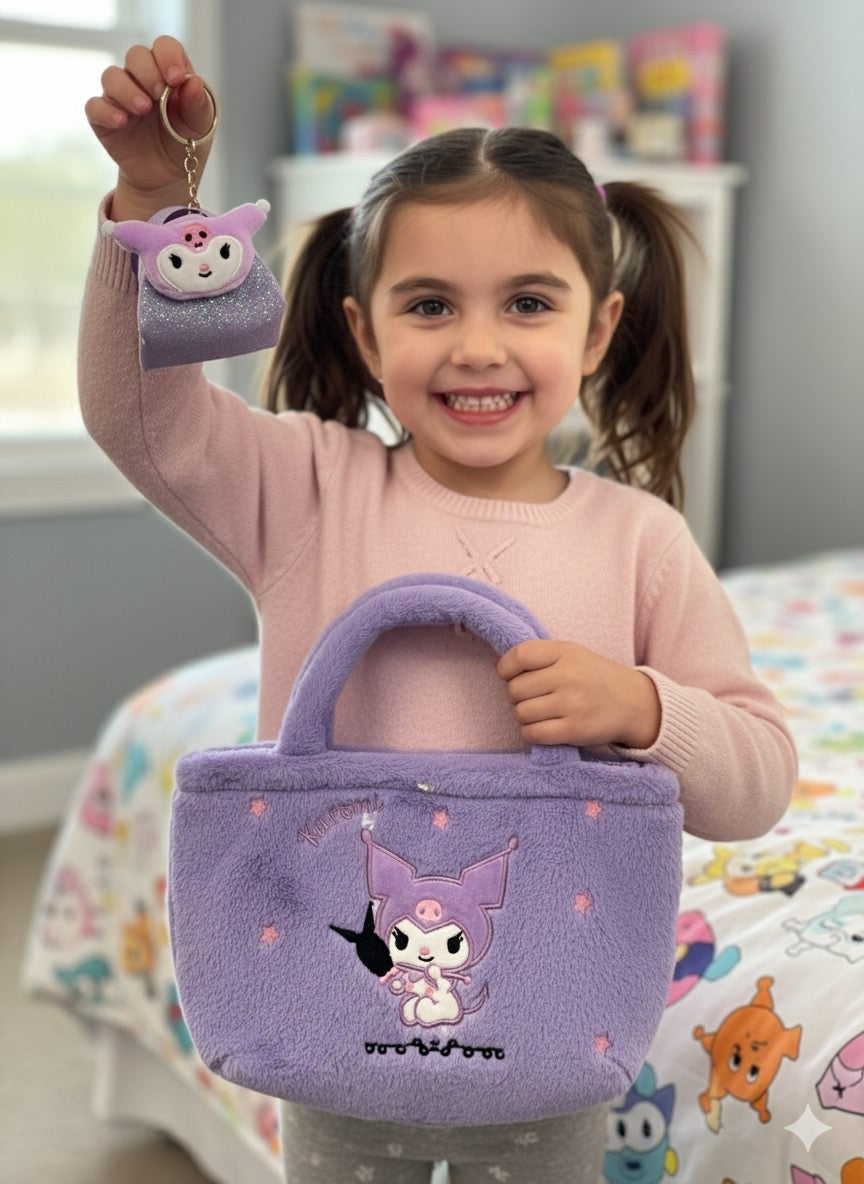 Kuromi Tote and Keychain Combo