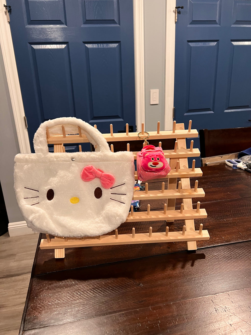 Adorable Fuffy Hello Kitty Tote Bag With Pink Bow combo.