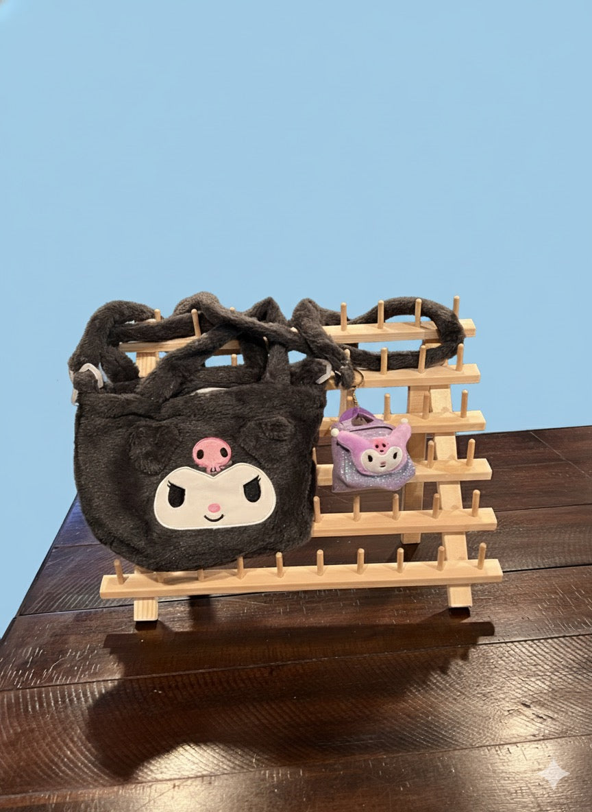 Kuromi Plush Bag and Mini Pouch Combo