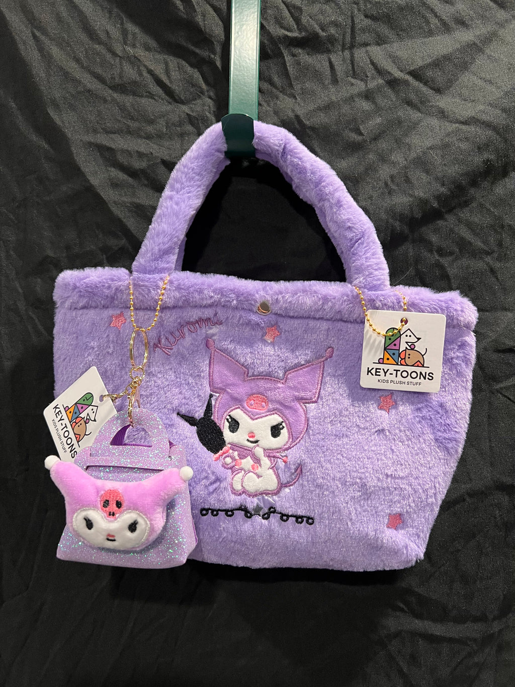 Kuromi Tote and Keychain Combo